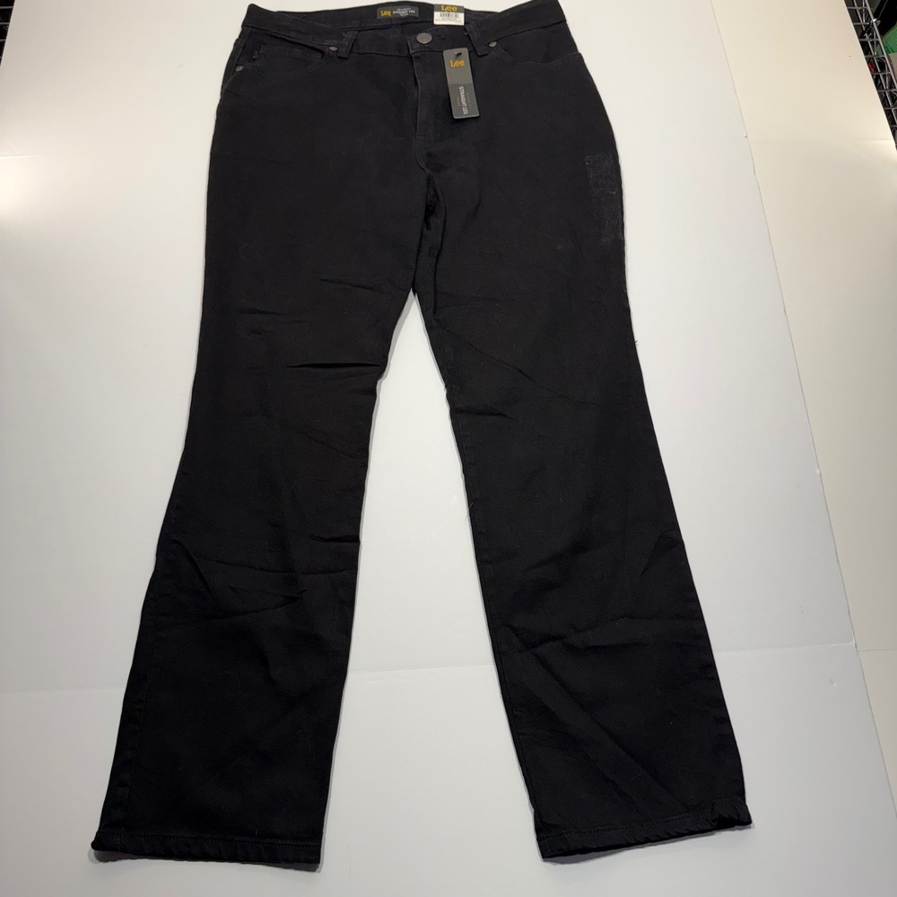 Lee Womens Relaxed Fit Straight Leg Mid Rise Jeans 12 Short Black 103051884